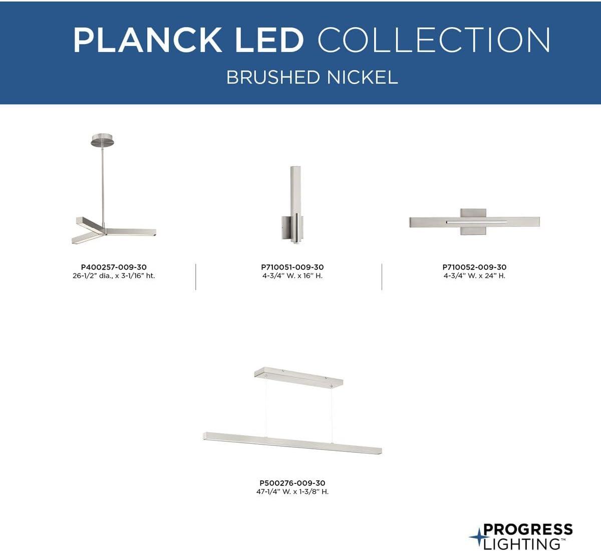 image:imageProgress Lighting Planck LED Collection White Shade Modern Pendant Light Matte Black 138x4725x175Nickel