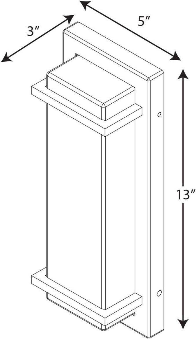 image:imageProgress Lighting Z1080 LED Collection 1Light White Acrylic Shade Modern Outdoor Small Wall Sconce Light Metallic Gray