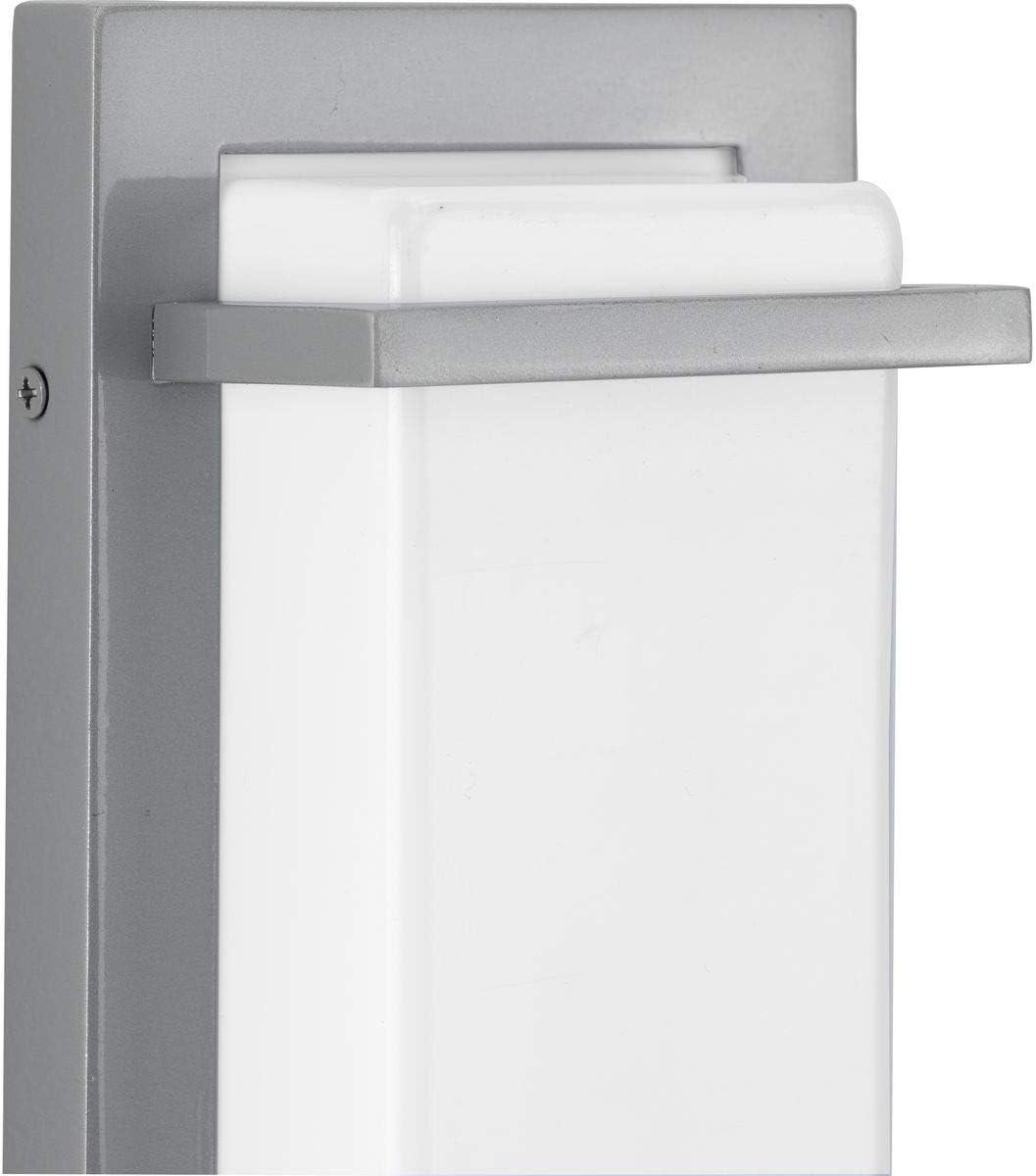 image:imageProgress Lighting Z1080 LED Collection 1Light White Acrylic Shade Modern Outdoor Small Wall Sconce Light Metallic Gray