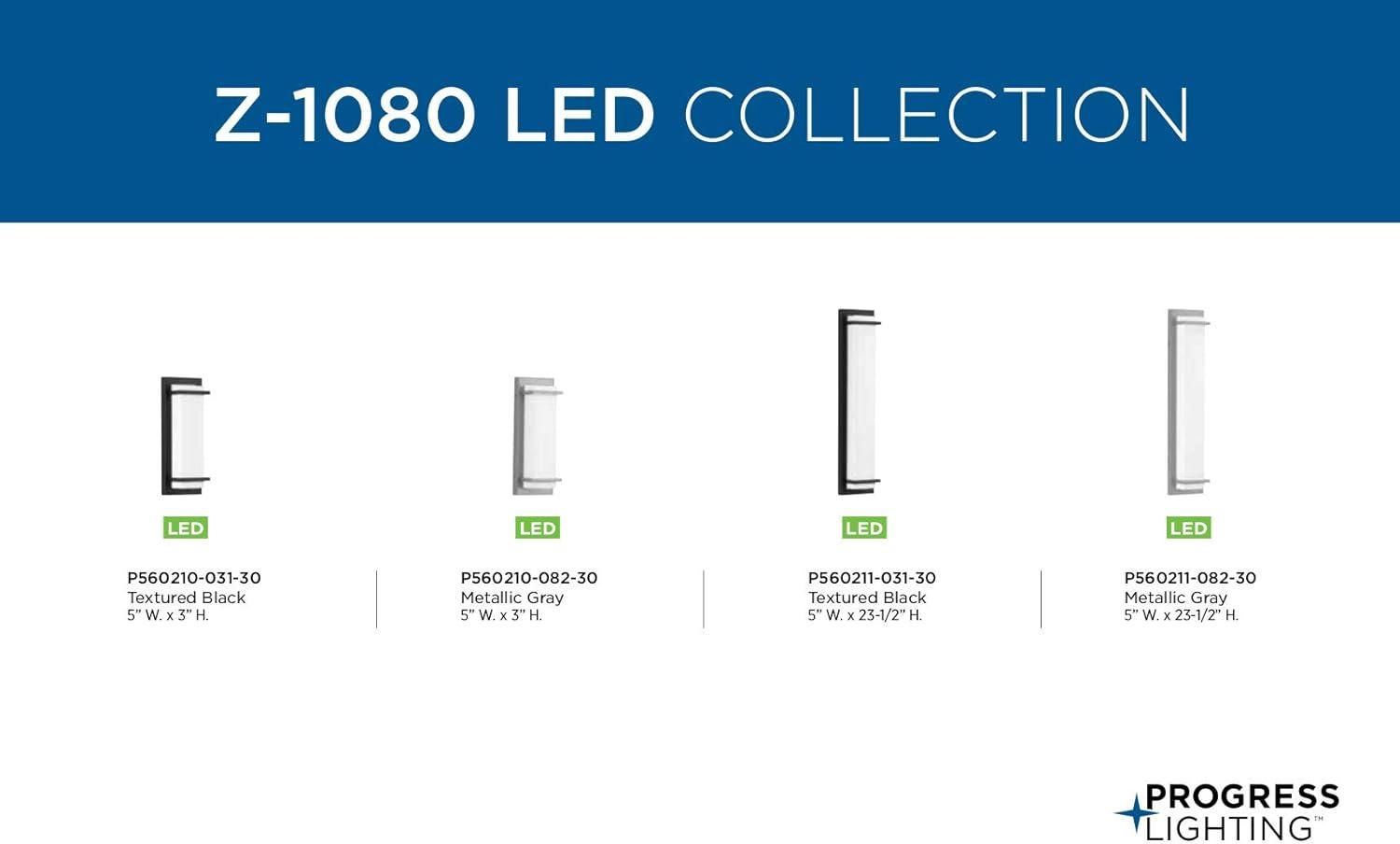image:imageProgress Lighting Z1080 LED Collection 1Light White Acrylic Shade Modern Outdoor Small Wall Sconce Light Metallic Gray