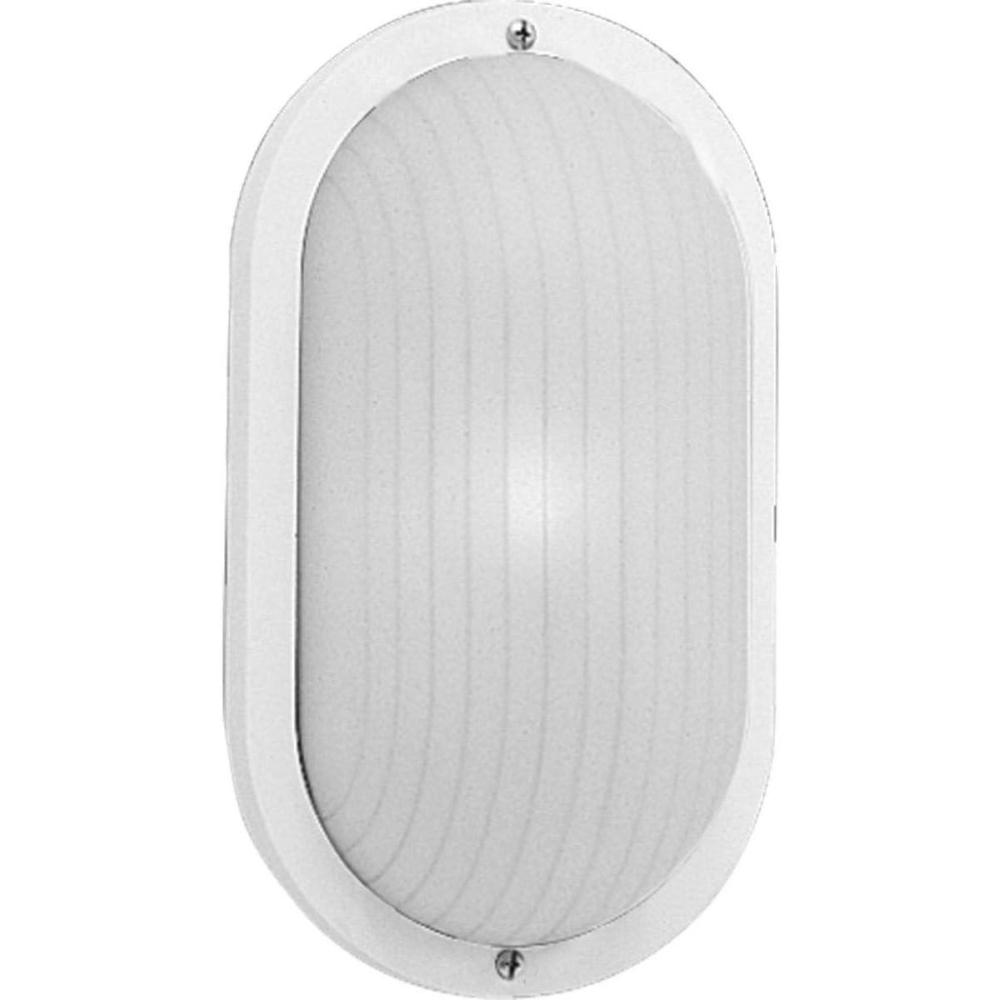 image:imageProgress Lighting 1Light UV Stabilized Ribbed Frosted Polycarbonate Shade Modern Outdoor 10 Wall or Ceiling Light Bulkheads Collection Outdoor P570430 White