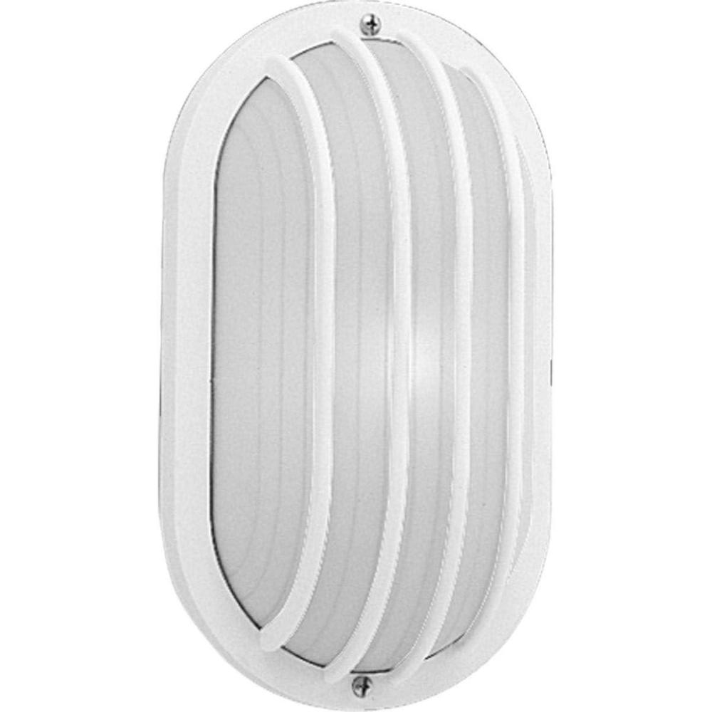 image:imageProgress Lighting 1Light UV Stabilized Ribbed Frosted Polycarbonate Shade Modern Outdoor 1012 Wall or Ceiling Light Bulkheads Collection Outdoor P570530 White
