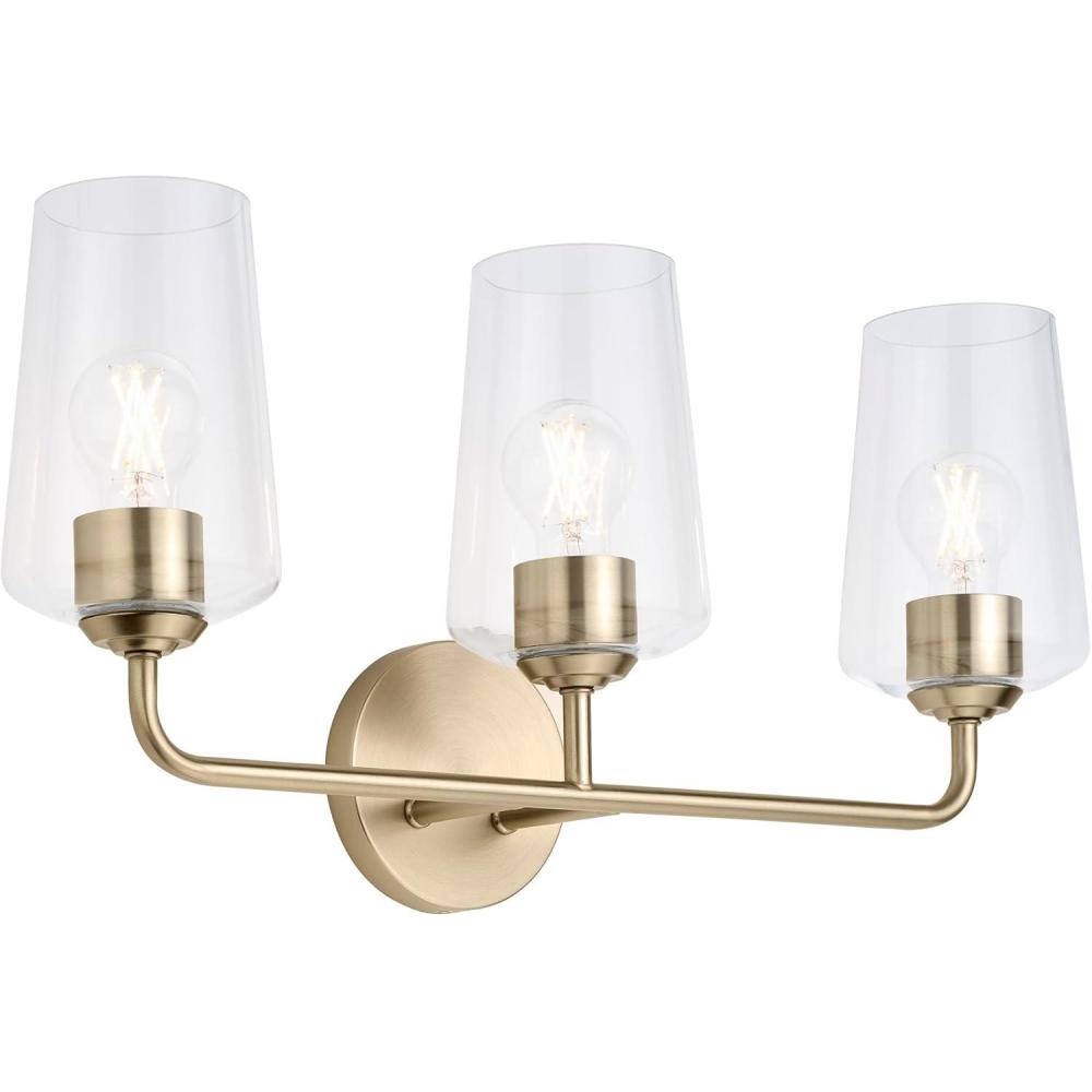 image:imageProgress Lighting Celino Collection ThreeLight Vanity Light with Clear Glass Shades
