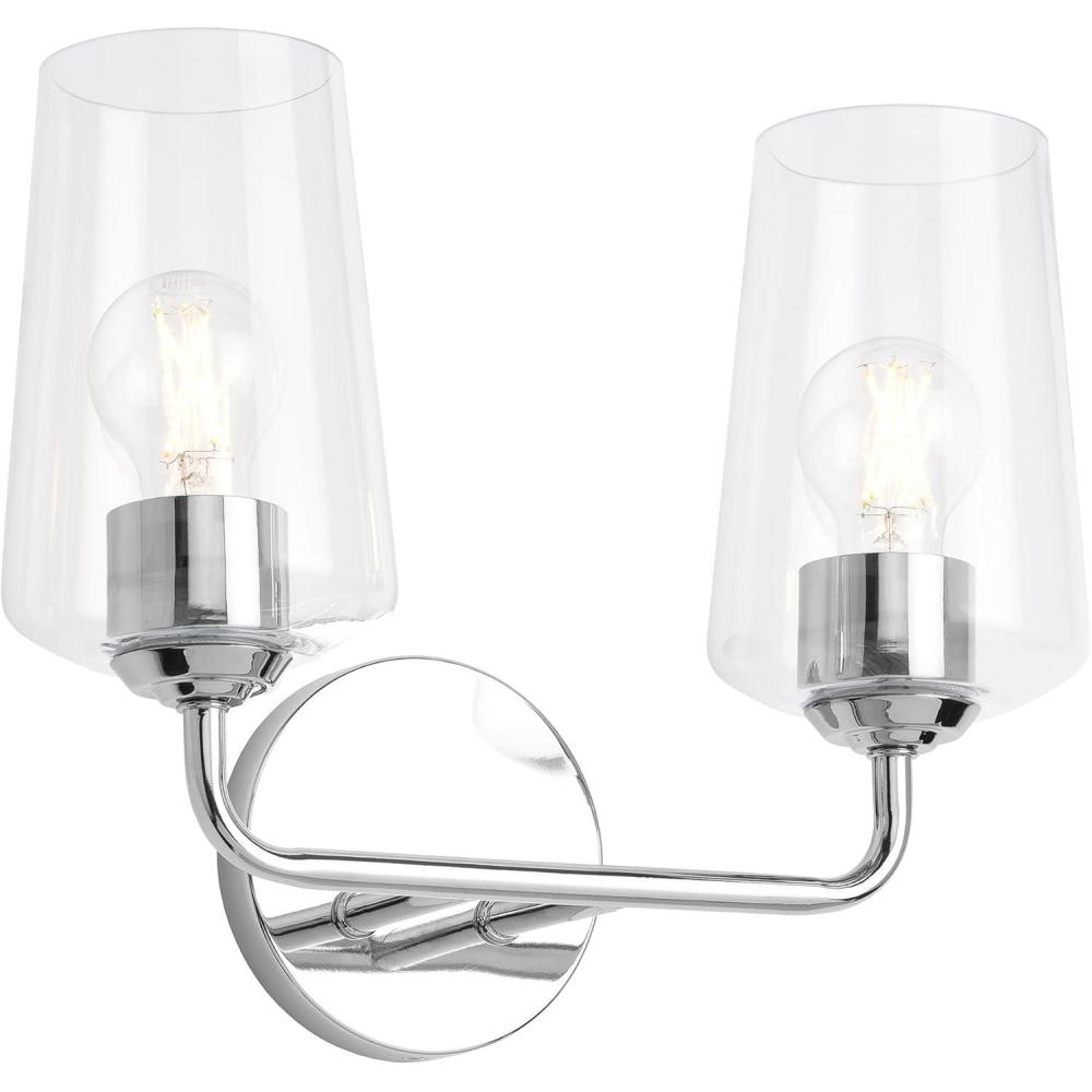 image:imageProgress Lighting Celino Collection TwoLight Vanity Light with Clear Glass Shades