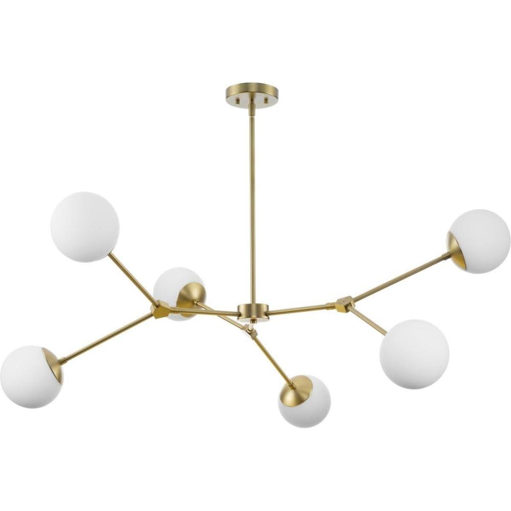 image:imageProgress Lighting Haas 50 in 6Light Brushed Bronze Modern Organic Chandelier with Opal Glass Shades