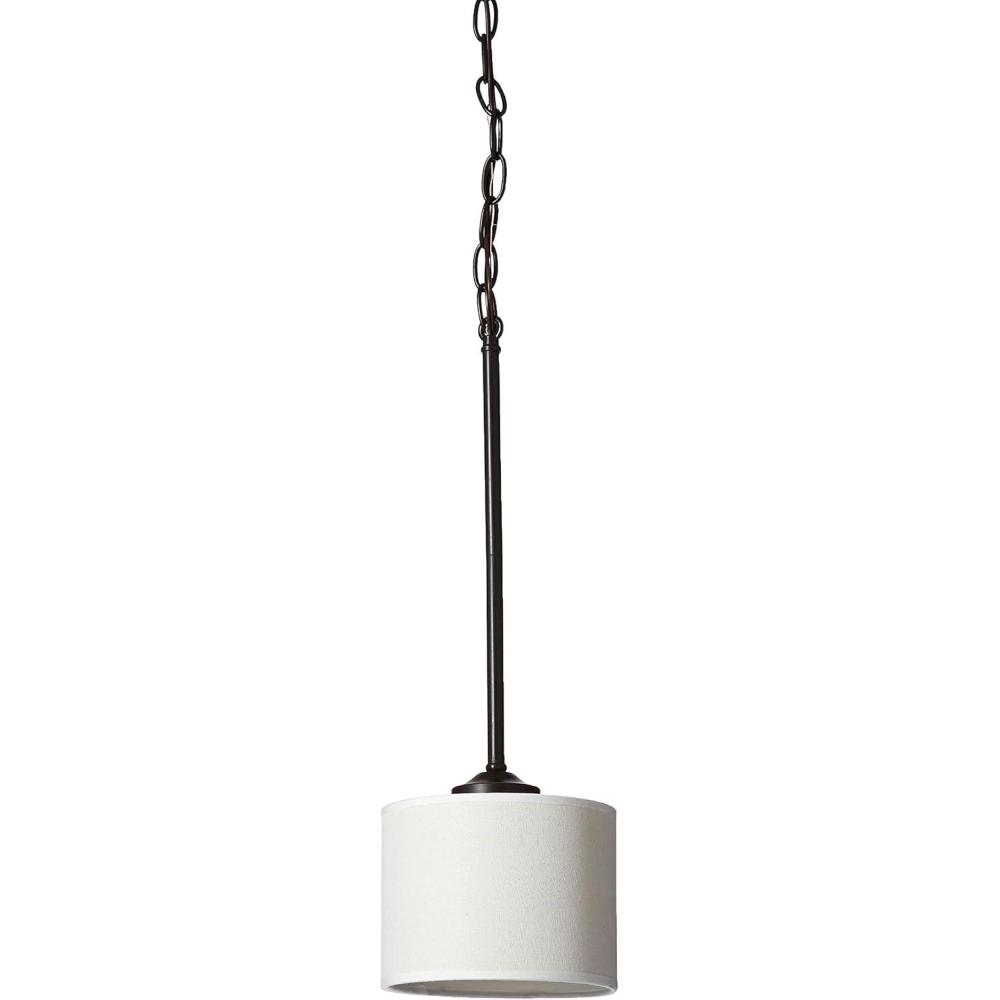 image:imageProgress Lighting Inspire Collection 1Light OffWhite Shade Traditional MiniPendant Light Brushed NickelAntique Bronze