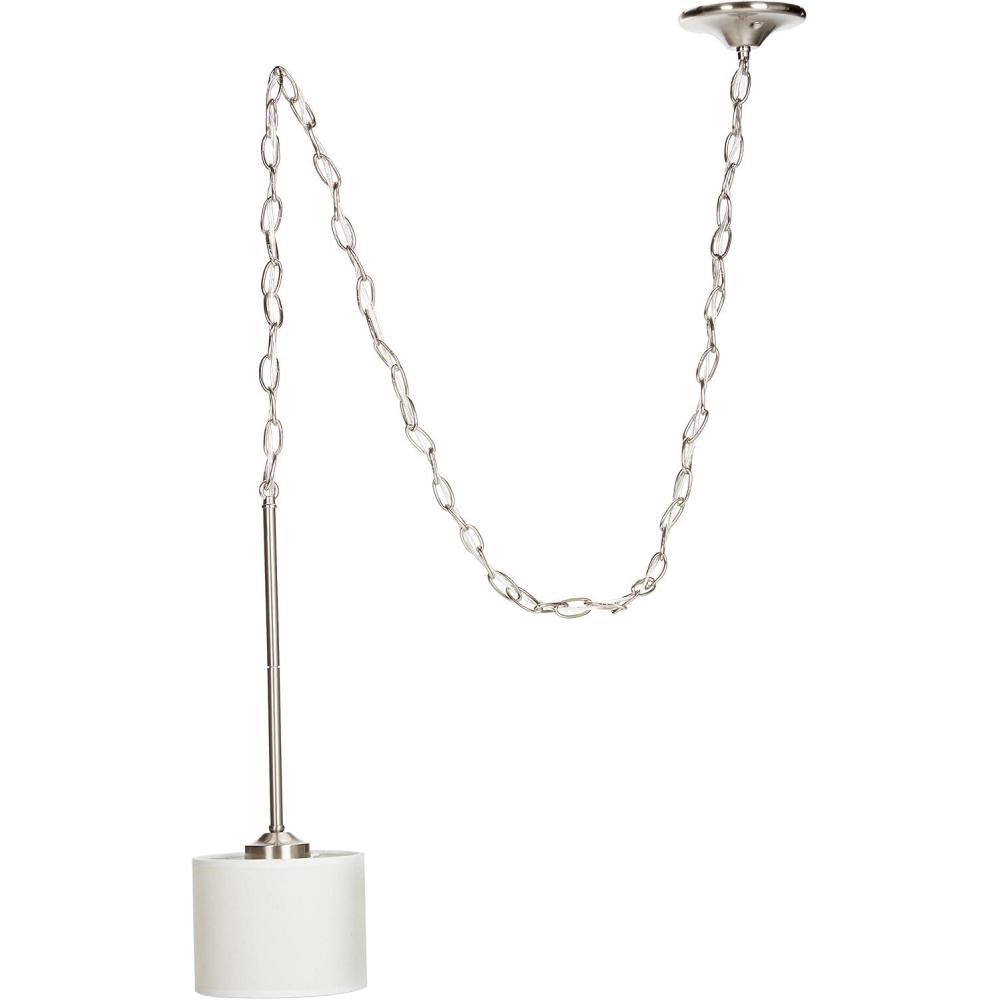image:imageProgress Lighting Inspire Collection 1Light OffWhite Shade Traditional MiniPendant Light Brushed NickelBrushed Nickel