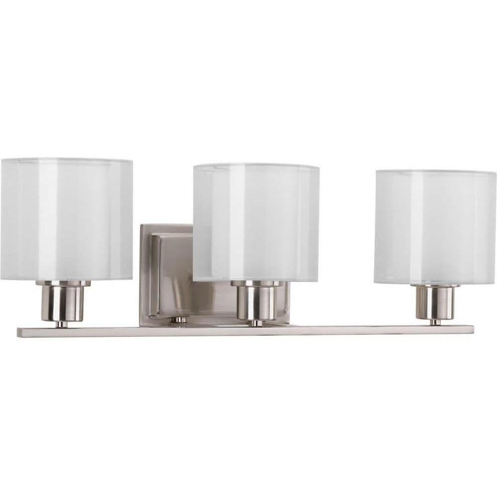 image:imageProgress Lighting Invite Collection 3Light Shade New Traditional Bath Vanity Light Brushed Nickel 738x2350x2350Brushed Nickel