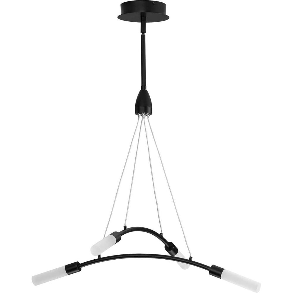image:imageProgress Lighting Kylo LED Collection 4Light Matte Black Frosted Acrylic Shade Modern Chandelier Light