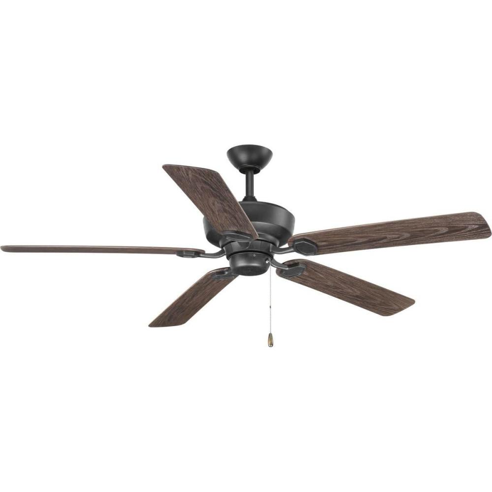 image:imageProgress Lighting P256280 Protruding Mount 5 Toasted Oak Blades Ceiling fan Forged BlackForged Black