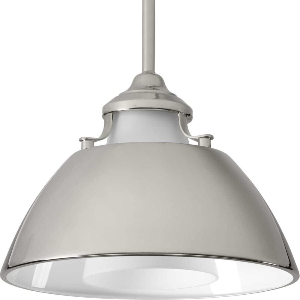 image:imageProgress Lighting P500013104 Carbon OneLight Pendant with Metal Shade BlackPolished Nickel
