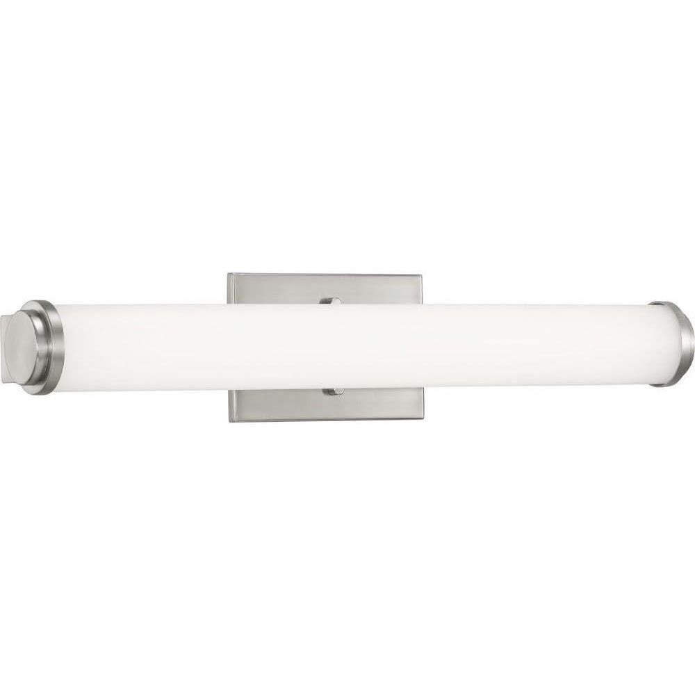 image:imageProgress Lighting Phase 11 LED Collection 24 White Shade Modern Bath Vanity Light Brushed Nickel