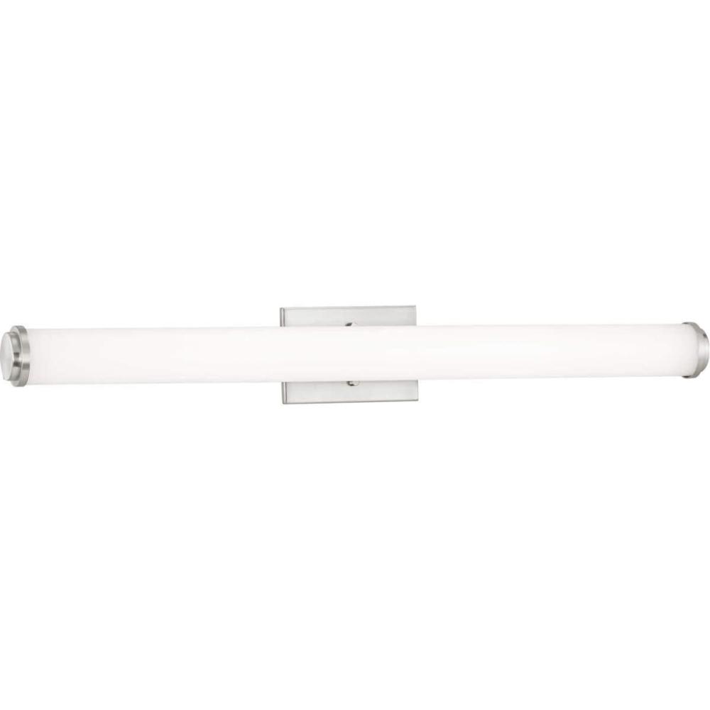 image:imageProgress Lighting Phase 11 LED Collection 36 White Shade Modern Bath Vanity Light Brushed Nickel