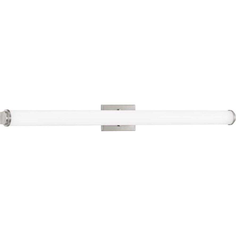 image:imageProgress Lighting Phase 11 LED Collection 48 White Shade Modern Bath Vanity Light Brushed Nickel