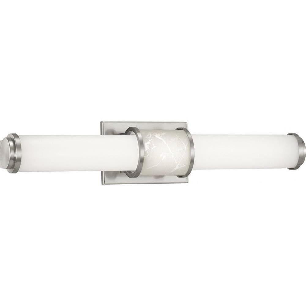 image:imageProgress Lighting Phase 12 LED Collection 24 White Shade Modern Bath Vanity Light Brushed Nickel