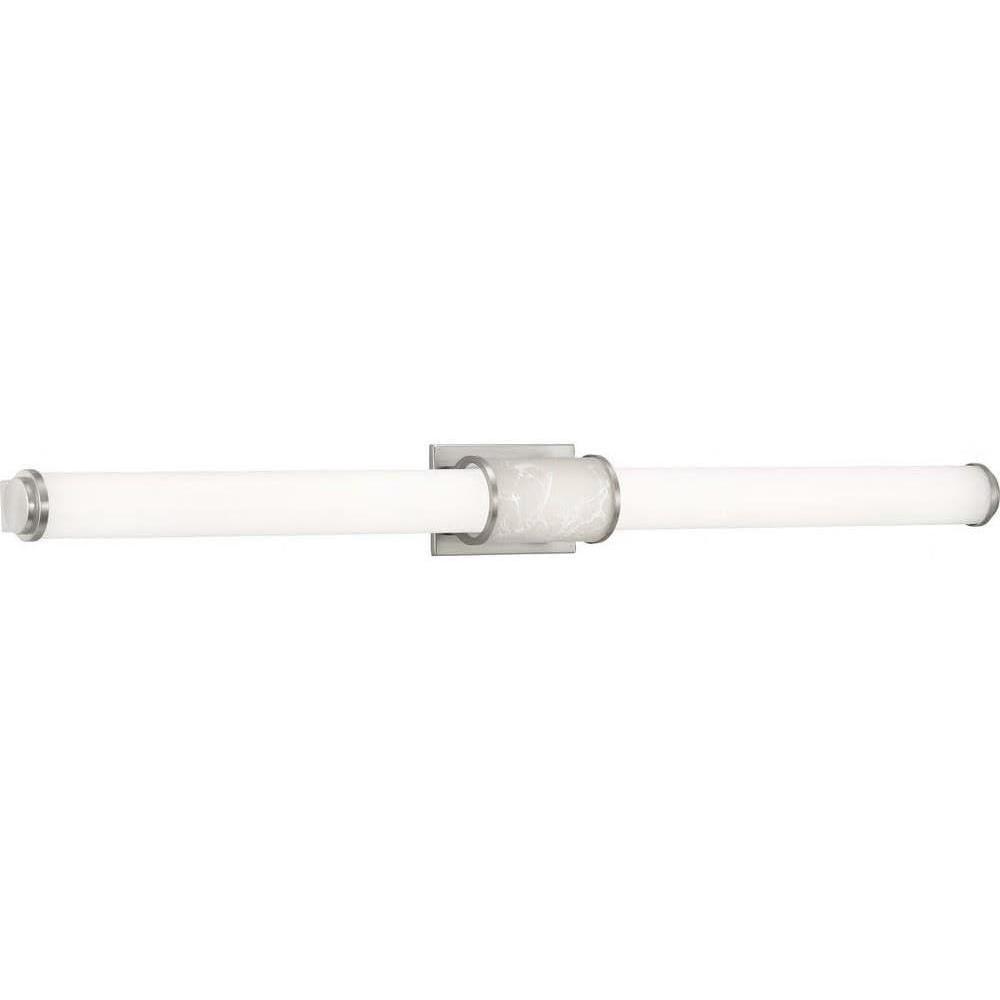 image:imageProgress Lighting Phase 12 LED Collection 48 White Shade Modern Bath Vanity Light Brushed Nickel