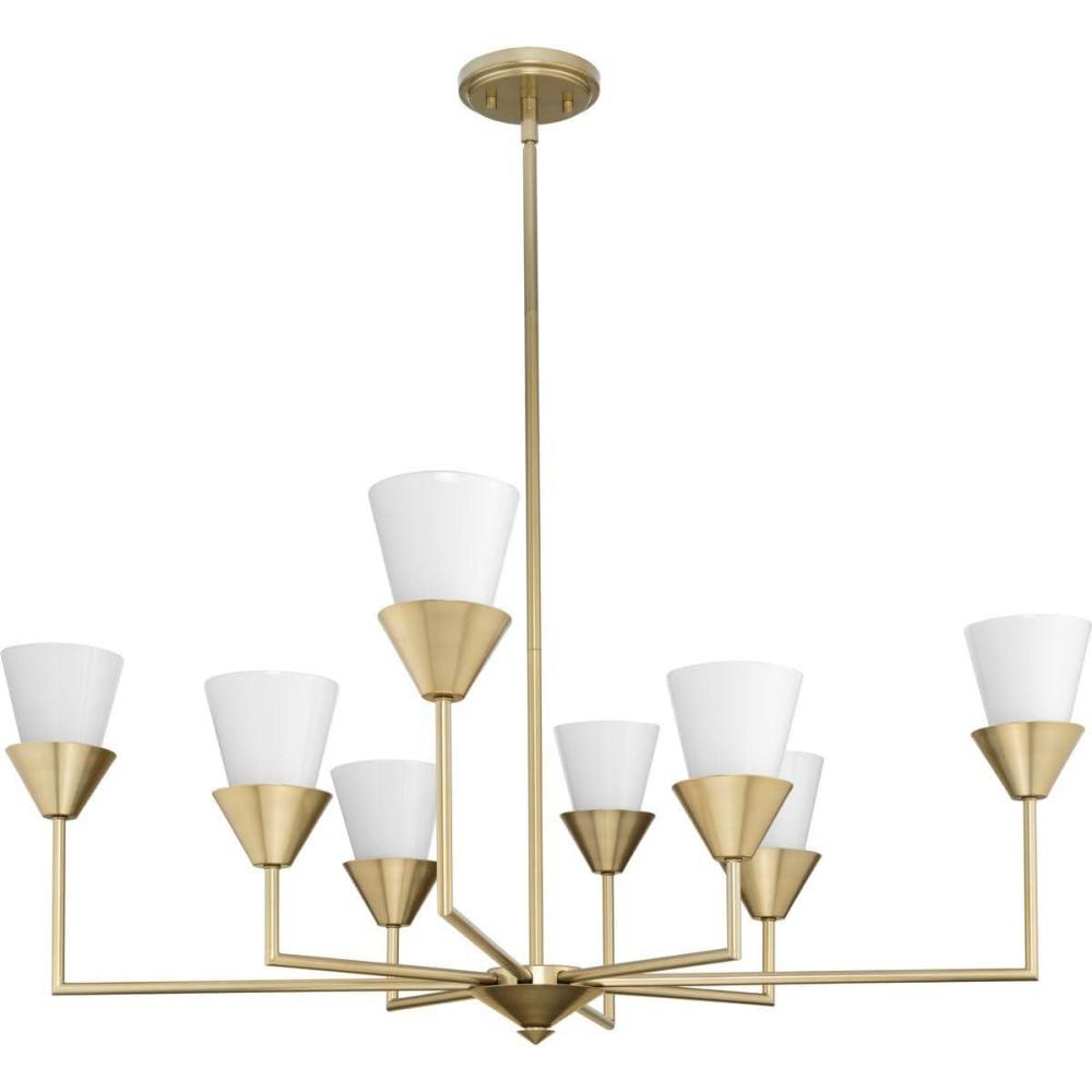 image:imageProgress Lighting Pinellas 40 in Contemporary Soft Gold Chandelier with Opal Glass Shades