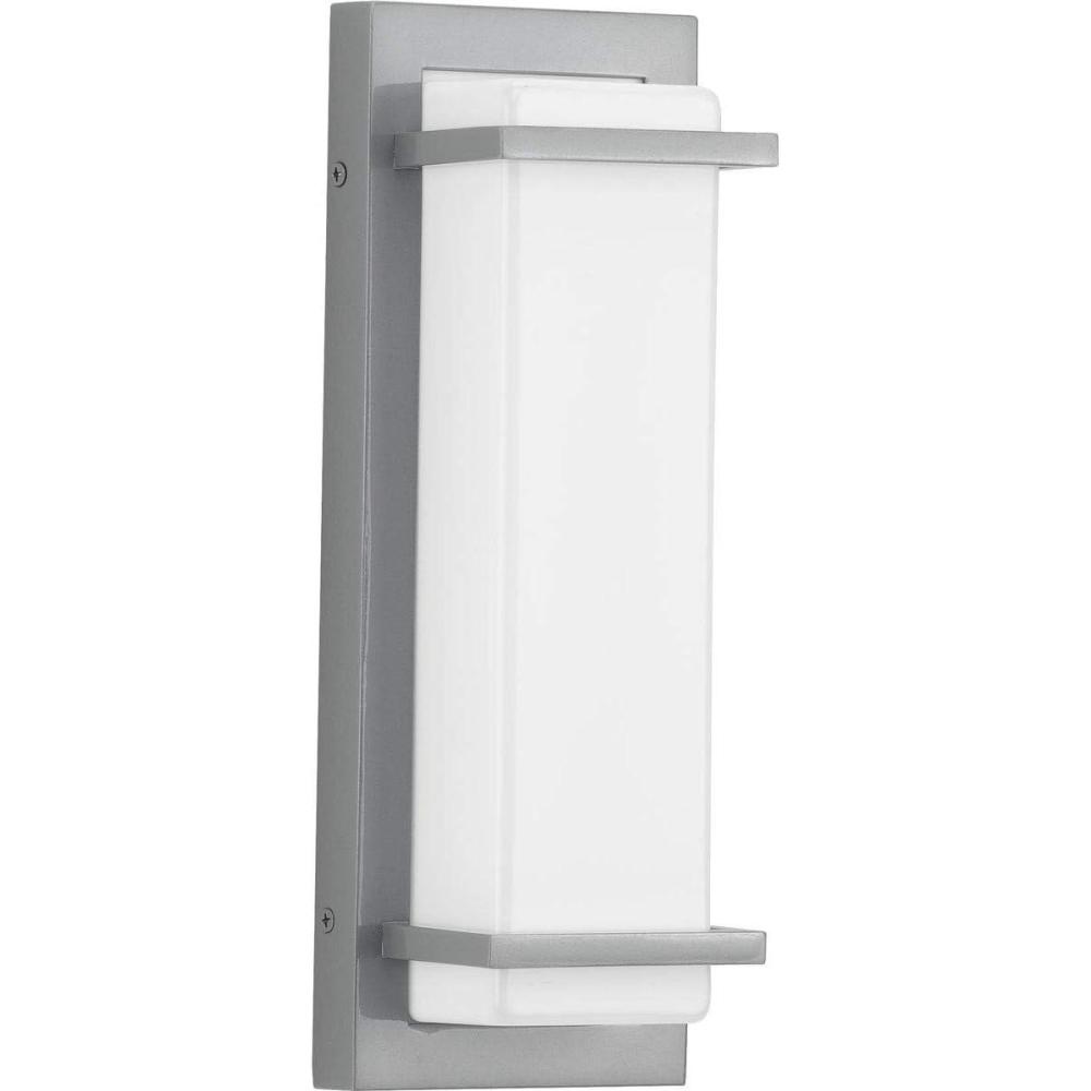 image:imageProgress Lighting Z1080 LED Collection 1Light White Acrylic Shade Modern Outdoor Small Wall Sconce Light Metallic Gray