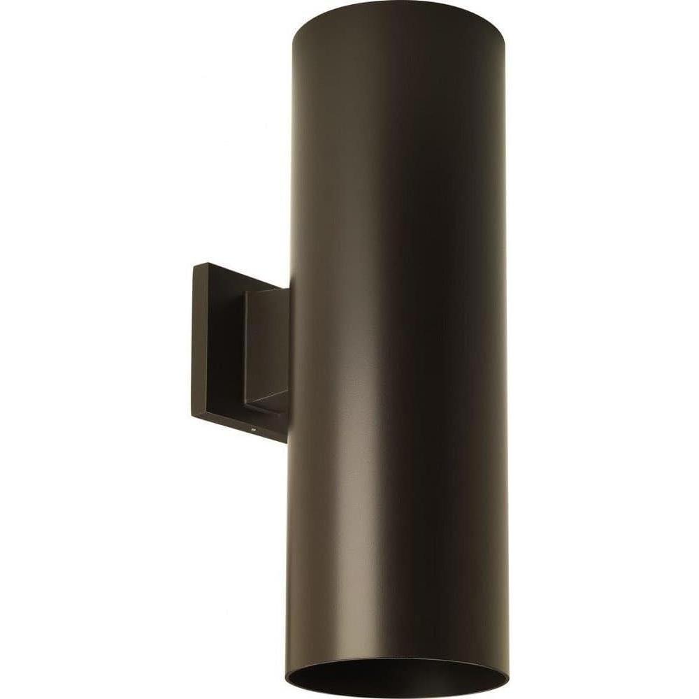 image:imageProgress P564220 Cylinder  Outdoor Light  2 Light in Modern Style  6 Inches Wide by 18 Inches high Antique Bronze Finish withMetal Shade