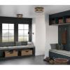 Chandra Collection 12 in. Two-Light Matte Black Global Flush Mount with Woven Shade (P350242-31M)