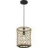 Chandra Collection One-Light Matte Black Global Pendant with Woven Shade (P500419-31M)