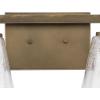 Martenne 14 in. Two-Light Aged Bronze Vanity Light with Seeded Glass Shade