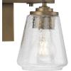 Martenne 14 in. Two-Light Aged Bronze Vanity Light with Seeded Glass Shade