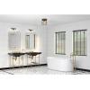 Martenne 14 in. Two-Light Aged Bronze Vanity Light with Seeded Glass Shade