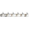 Progress Lighting 1 Light Bathroom Vanity Light, Modern Bath Lighting Fixture with White Glass Shade for Over the Mirror, Alabaster Glass Collection, Reversible Mounting, Brushed Nickel (P3051-09)(6-Light)