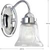 Progress Lighting 1-Light Clear Prismatic Glass Traditional Bath Vanity Light, Fluted Glass Collection, Indoor, P3287-15, Polished Chrome(Chrome)