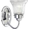 Progress Lighting 1-Light Clear Prismatic Glass Traditional Bath Vanity Light, Fluted Glass Collection, Indoor, P3287-15, Polished Chrome(Chrome)