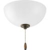 Progress Lighting 2-Light Ceiling Fan Light, Bravo Collection, Indoor, P2650-01WB, Antique Bronze, Brushed Nickel(Unfinished)