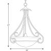 Progress Lighting 3-Light Tea Stained Glass Transitional Inverted Pendant Light, Torino Collection, Indoor, P3847-77, Forged Bronze(Bronze)