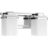 Progress Lighting 4 Light Bathroom Vanity Light, Coastal Style Modern Bath Lighting Fixture with Etched White Glass Shade for Over the Mirror, Reversible Mounting, Metric Collection, Brushed Nickel(Polished Chrome)