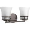 Progress Lighting 4 Light Bathroom Vanity Light, Coastal Style Modern Bath Lighting Fixture with Etched White Glass Shade for Over the Mirror, Reversible Mounting, Cascadia Collection, Antique Bronze(Antique Bronze)