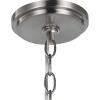 Progress Lighting Bonita Collection 6-Light White Linen Fabric Shade Luxe Chandelier Light Brushed Nickel