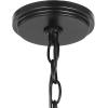 Progress Lighting Bonita Collection 6-Light White Linen Fabric Shade Luxe Chandelier Light Matte Black