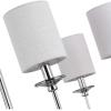 Progress Lighting Bonita Collection 6-Light White Linen Fabric Shade Luxe Chandelier Light Polished Chrome