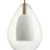 Progress Lighting Carillon 100W 1-Light Brushed Gold Contemporary Pendant with Opal Glass Shade