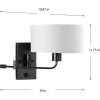 Progress Lighting Carrick Collection 1-Light Summer Linen Shade Transitional Wall Light Matte Black(Black)
