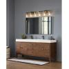Progress Lighting Cassell 24.12 in. 3-Light Vintage Brass and Matte Black Vanity Light with Clear Glass Shades for Bathroom