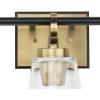 Progress Lighting Cassell 24.12 in. 3-Light Vintage Brass and Matte Black Vanity Light with Clear Glass Shades for Bathroom