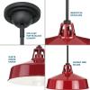Progress Lighting Cedar Springs Collection 1-Light Black Metal Shade Farmhouse Outdoor Hanging Light Textured Black(Red)