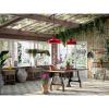 Progress Lighting Cedar Springs Collection 1-Light Black Metal Shade Farmhouse Outdoor Hanging Light Textured Black(Red)