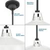 Progress Lighting Cedar Springs Collection 1-Light Black Metal Shade Farmhouse Outdoor Hanging Light Textured Black(White)