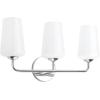 Progress Lighting Celino 3-Light Polished Chrome Bathroom Vanity Light with White Glass Shade