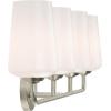 Progress Lighting Celino Collection Four-Light Vanity Light with White Glass Shades