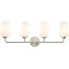 Progress Lighting Celino Collection Four-Light Vanity Light with White Glass Shades