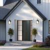 Progress Lighting Chilton Collection 1-Light Textured Black Outdoor Wall Lantern with Etched Glass Shade