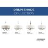 Progress Lighting Drum Shade Collection Five-Light Chandelier, Farmhouse Style Hanging Ceiling Light Fixture for Dining Rooms, Foyers, White Textured Linen Shade, Brushed Nickel(Antique Bronze)